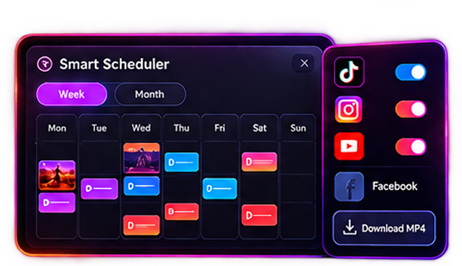 Smart Scheduler posts your videos to TikTok, Instagram and YouTube
