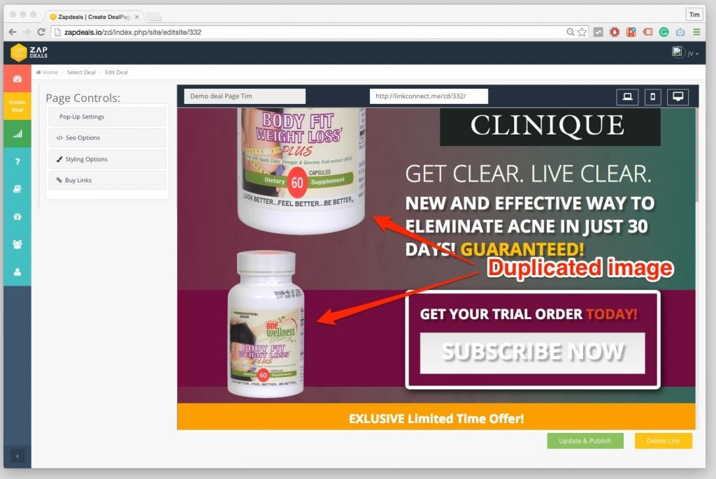 Zap Deals outlining duplicating Problems