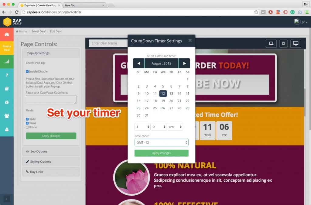 Zapdeals Timer